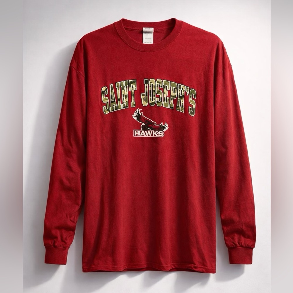 Gildan Crimson Red Saint Joseph’s Hawks Graphic Men's Crewneck Sweater - Picture 2 of 3